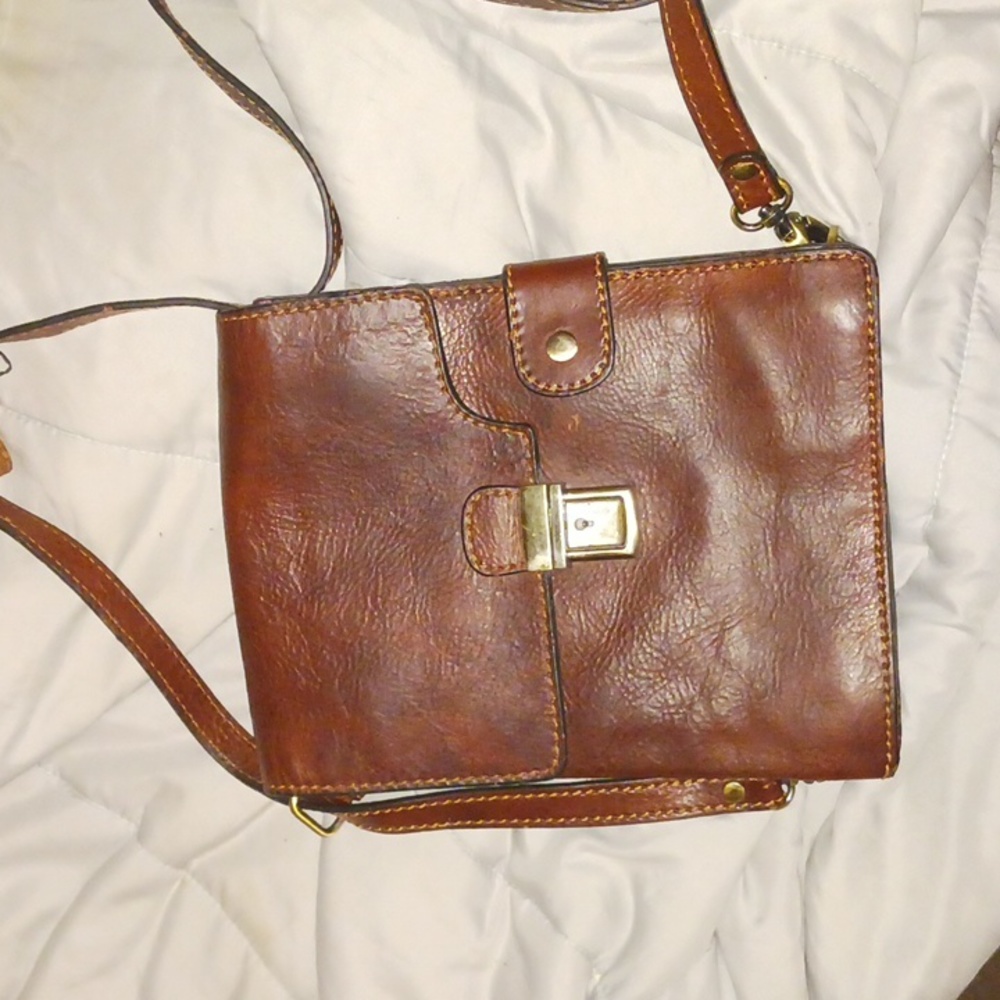 Amazing Roberta Florence Italy Leather Bag Organizer Messenger Unique